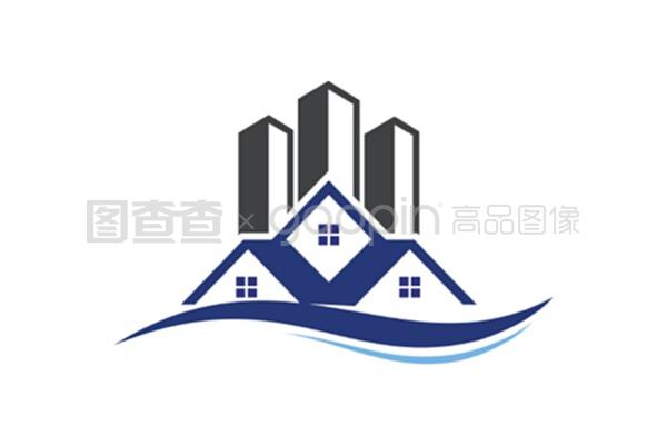 房地产矢量标志模板 打造专业房屋销售代理服务品牌形象